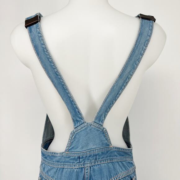 Vintage 70s Moods by JCP Denim Overalls Bib Flared Womens 32 Button Front Unisex - Picture 4 of 12